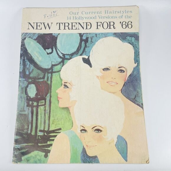 1966 HAIR STYLING BOOK 14 HOLLYWOOD Trendy HAIRSTYLES Vintage Beauty Shop Decor - Picture 1 of 13